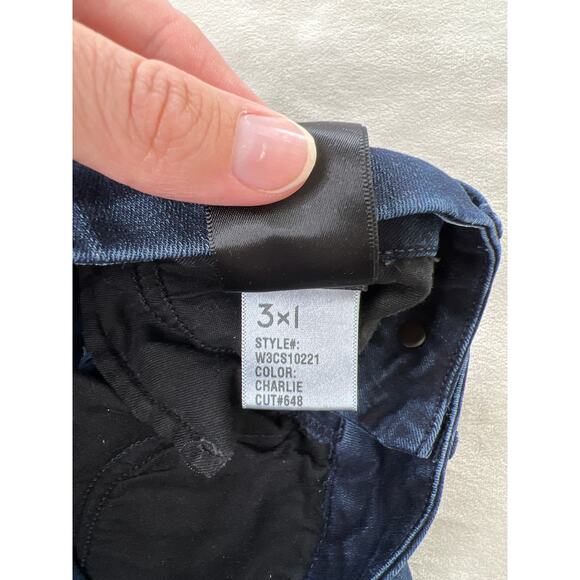 3X1 NYC Channel High Rise Skinny Leg Denim Jeans Dark Charlie Wash 25 - Picture 9 of 11